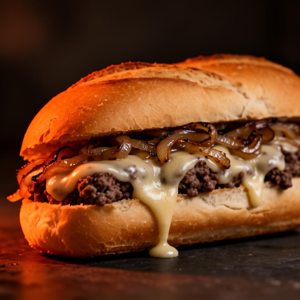 Loaded cheesesteak ready for a catering order